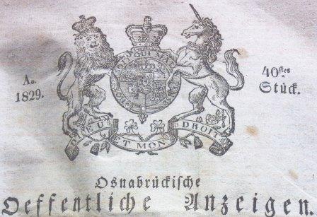 Osnabrückische Oeffentliche Anzeigen 1829